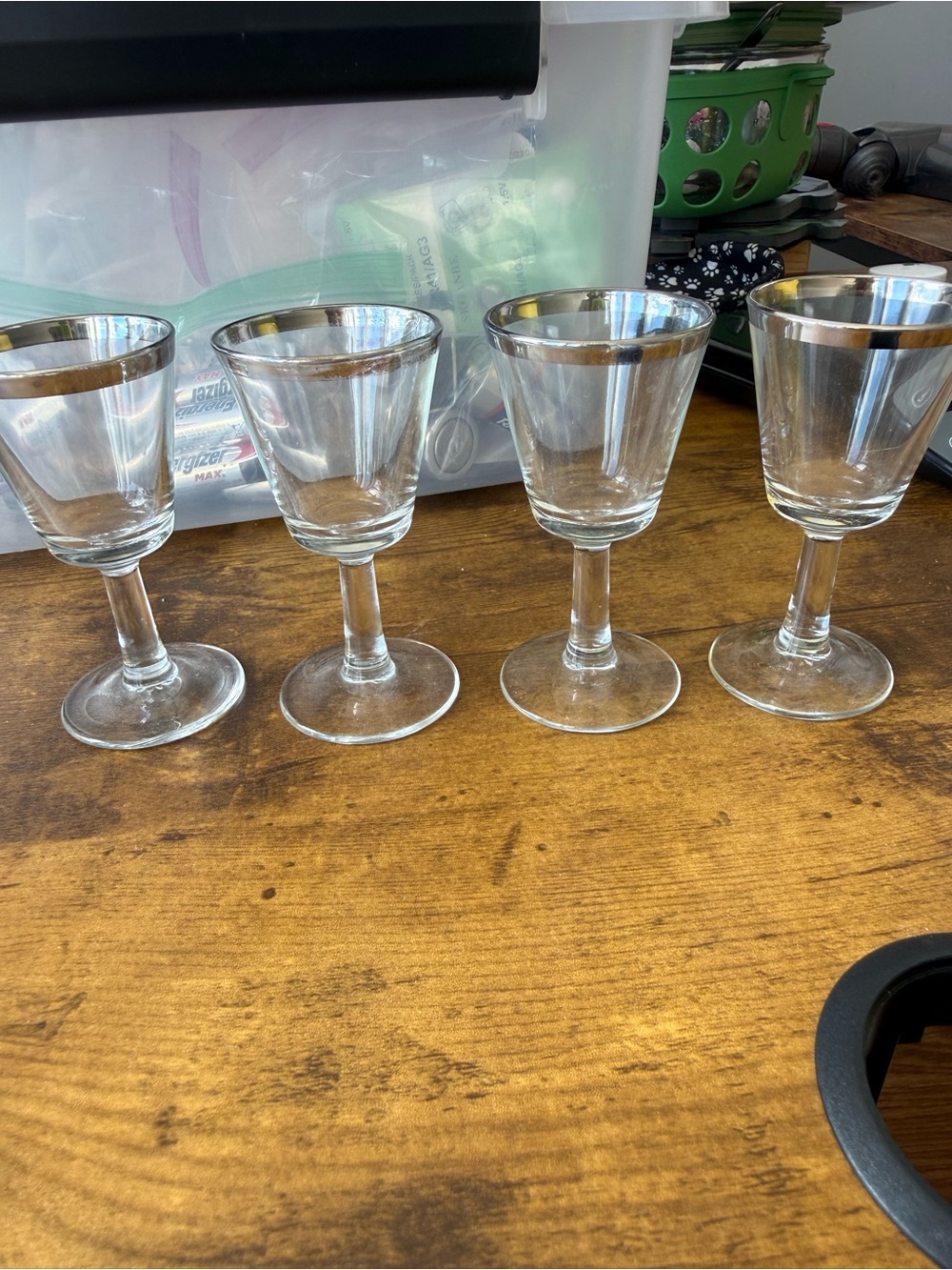Set of 4 vintage aperitif cordial glasses
